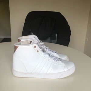 Women’s adidas cloudfoam rose gold high tops